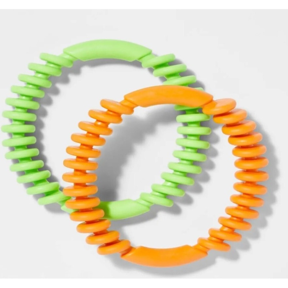 BRAND NEW Sun Squad EASY GRIP DIVING RINGS SET OF 2 GREEN & ORANGE